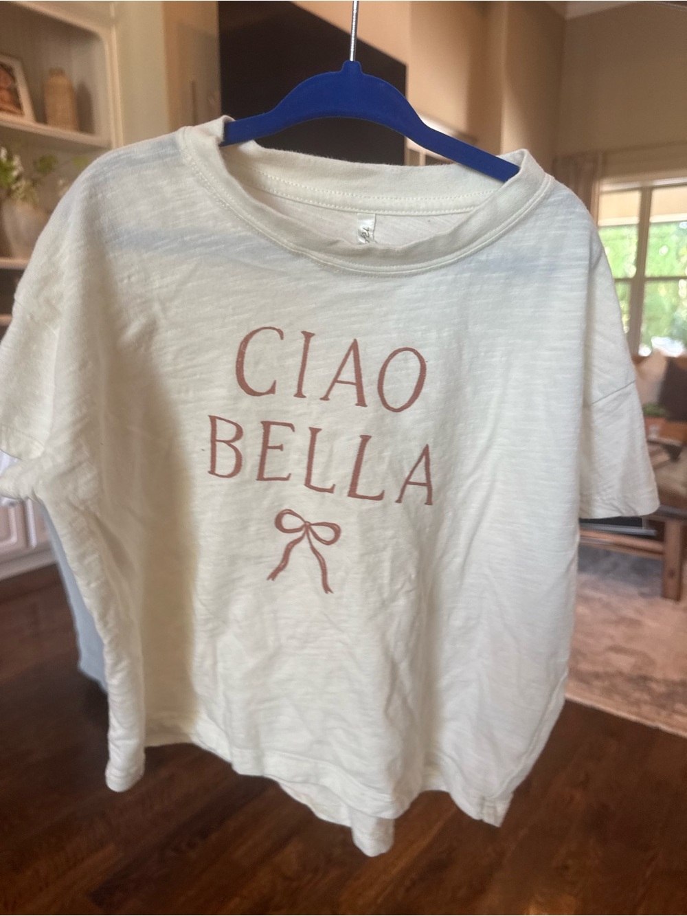 Rylee + Cru Cream 'Ciao Bella' Short Sleeve Tee with Rose Graphic